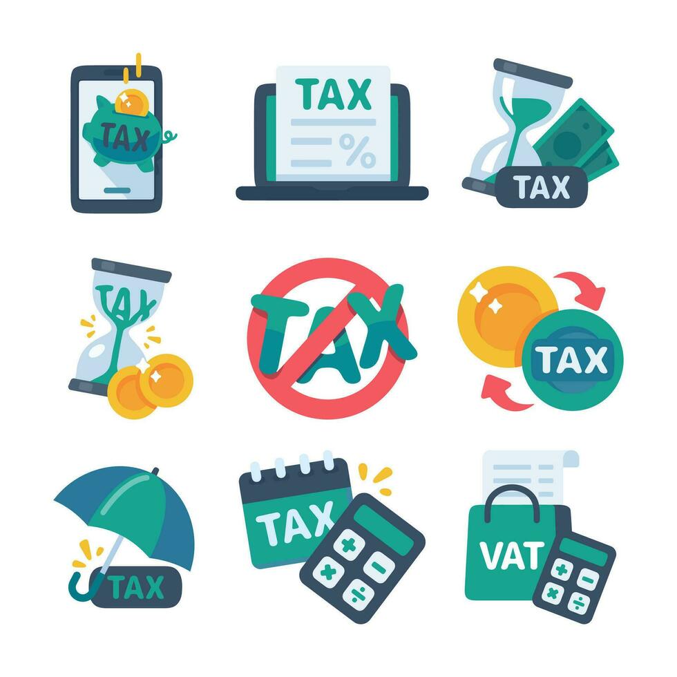 Tax icon. Sharing income to report taxes to the government. vector