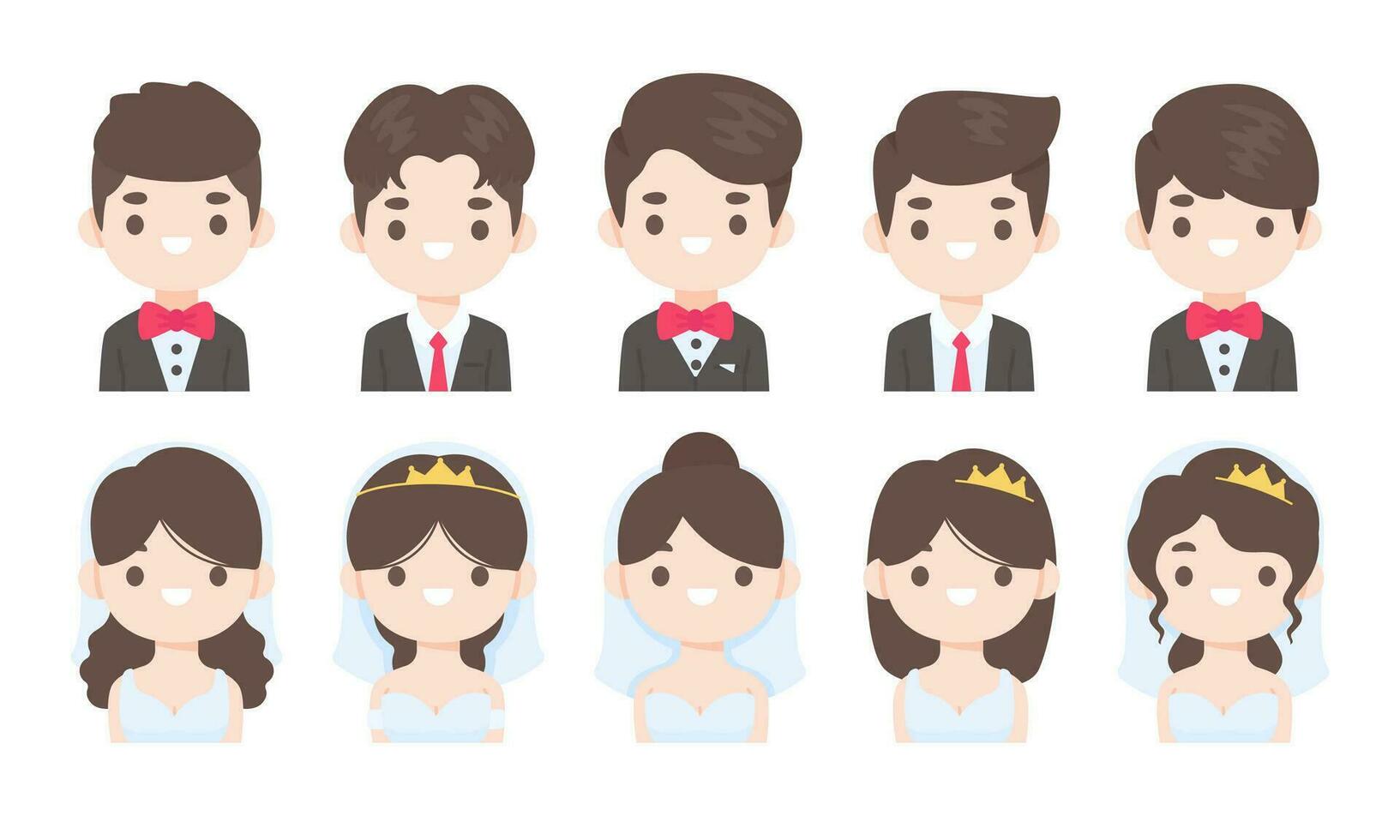 Bride and groom in ceremonial clothes A wedding born of young love vector