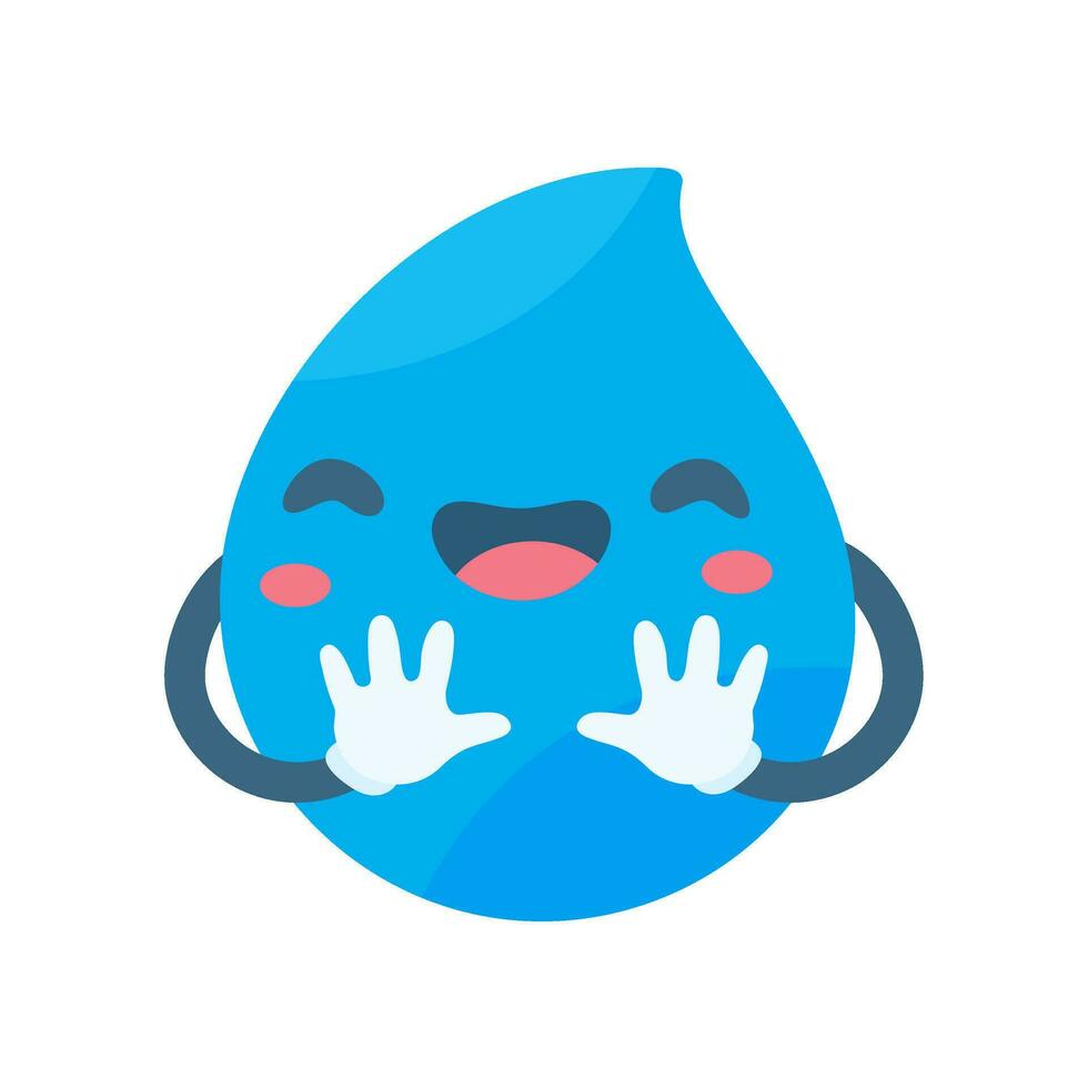 Cute water drop cartoon characters in various poses Providing knowledge to reduce water use vector