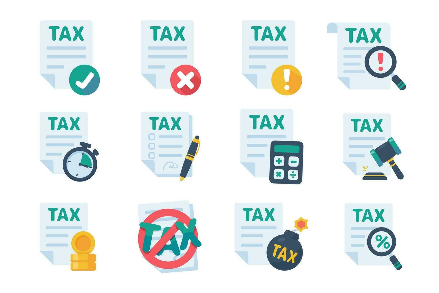 Tax document icon. Documents for filing taxes. vector