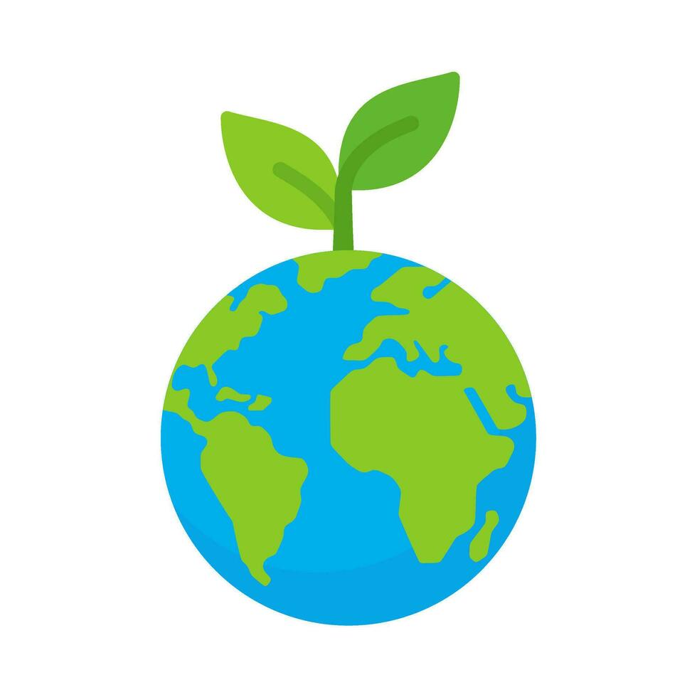 seedlings growing on the earth Environmental conservation concept to save the world vector