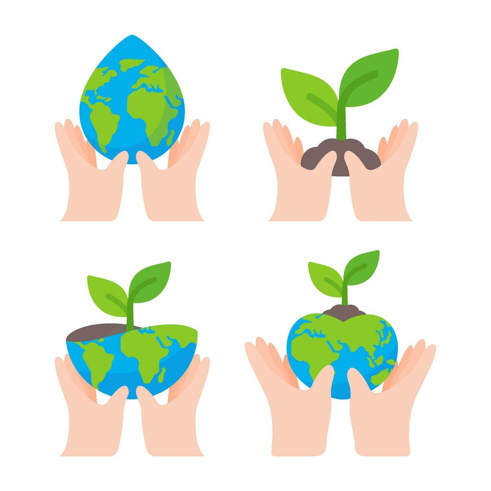 Hand holding a water drop globe Campaign idea to reduce water use for the world on World Water Day vector