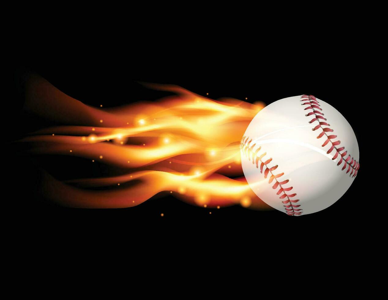 Flaming Baseball Illustration vector