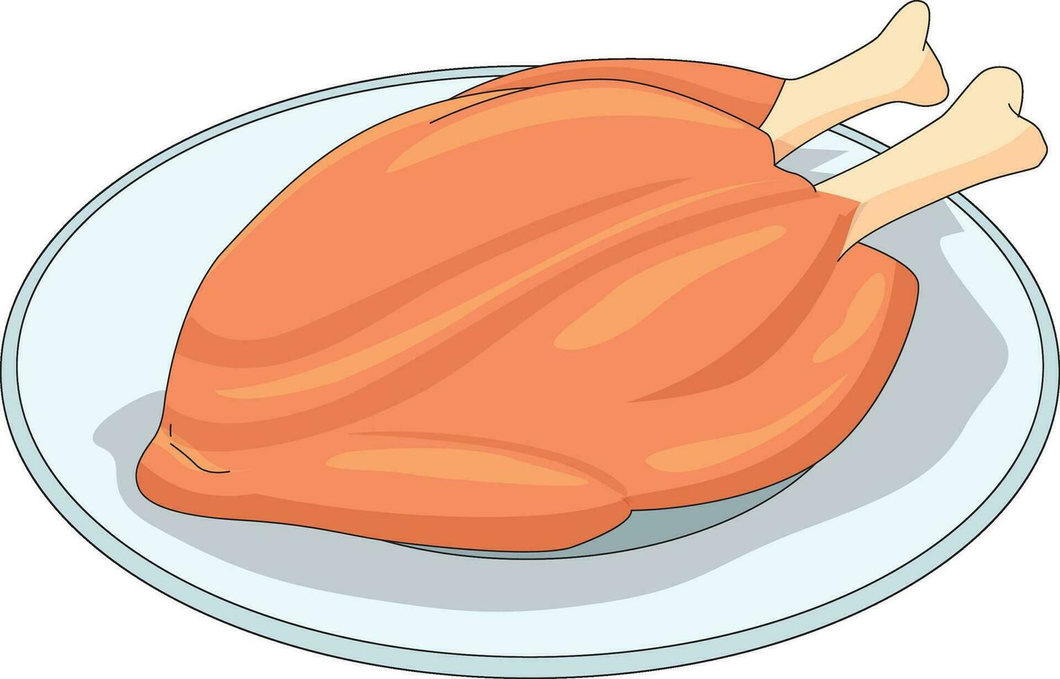 Chicken for baking vector illustration