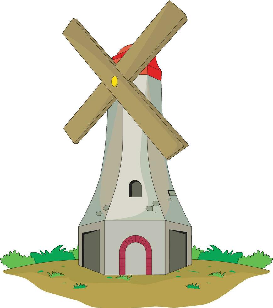 Gliders and Wind Mills Vector Illustration