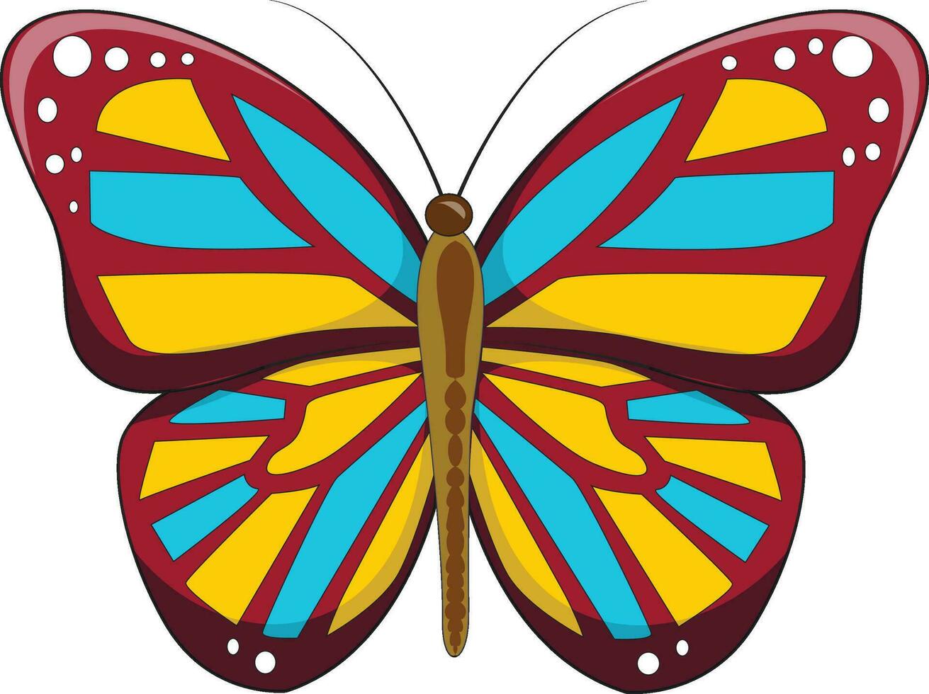 un vistoso mariposa aislado vector ilustración