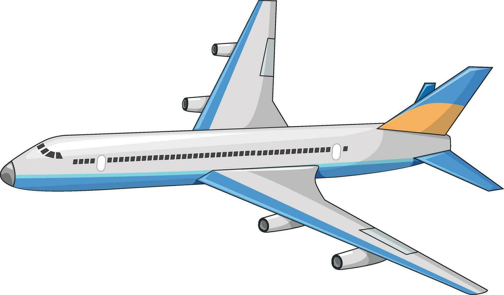 Flying aeroplane isolated vector illustration