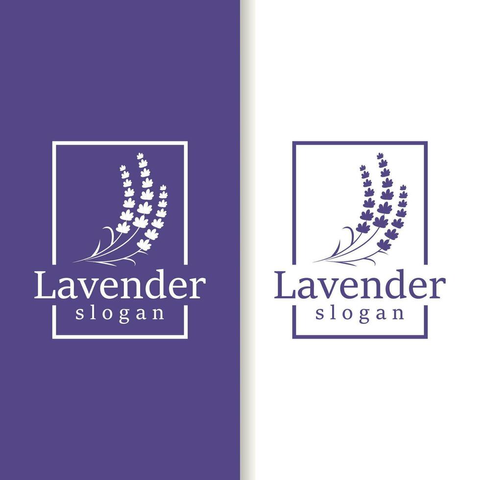 lavanda logo elegante púrpura flor planta ilustración floral ornamento diseño vector