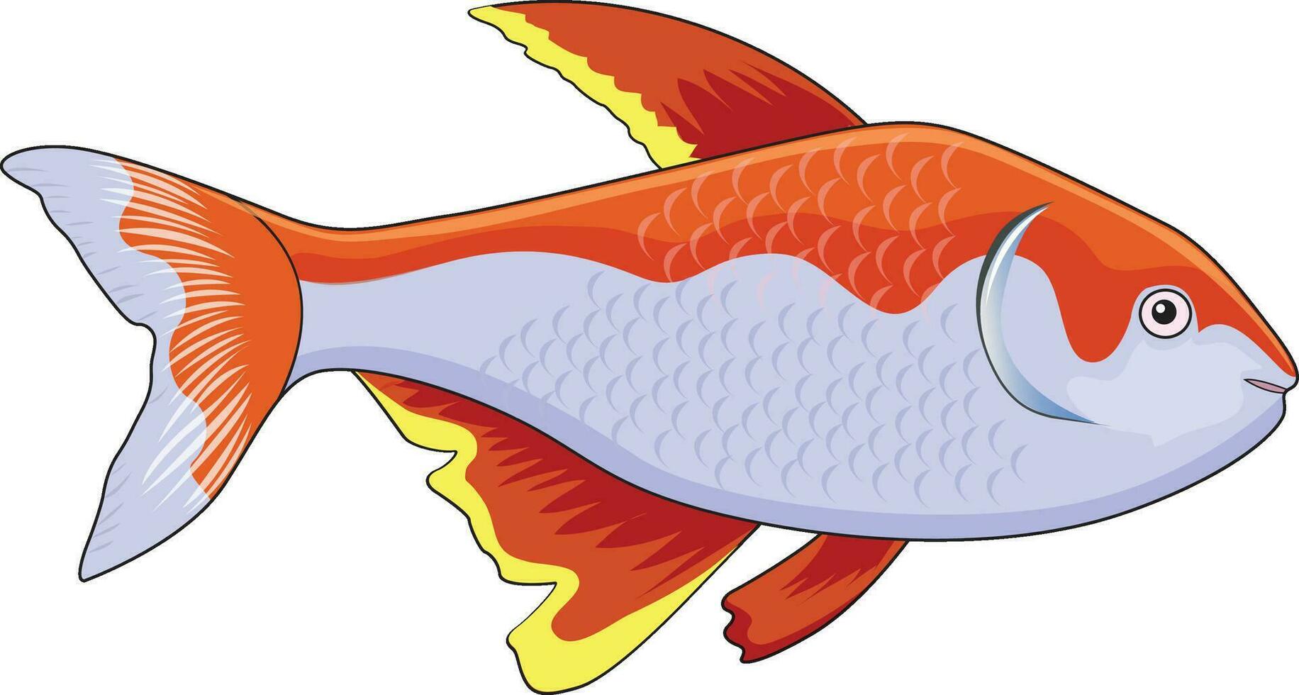 Cute fish isolated vector illustration