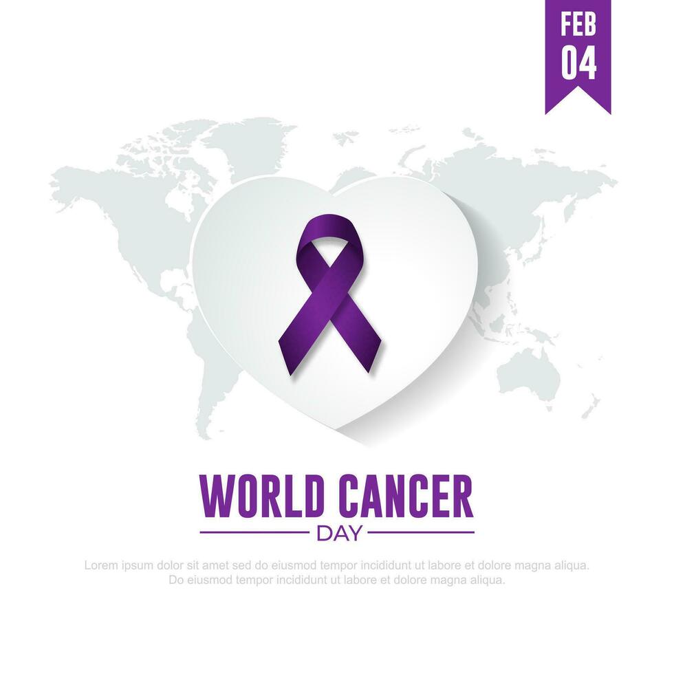 World Cancer Day February 4 Background Vector Illustration