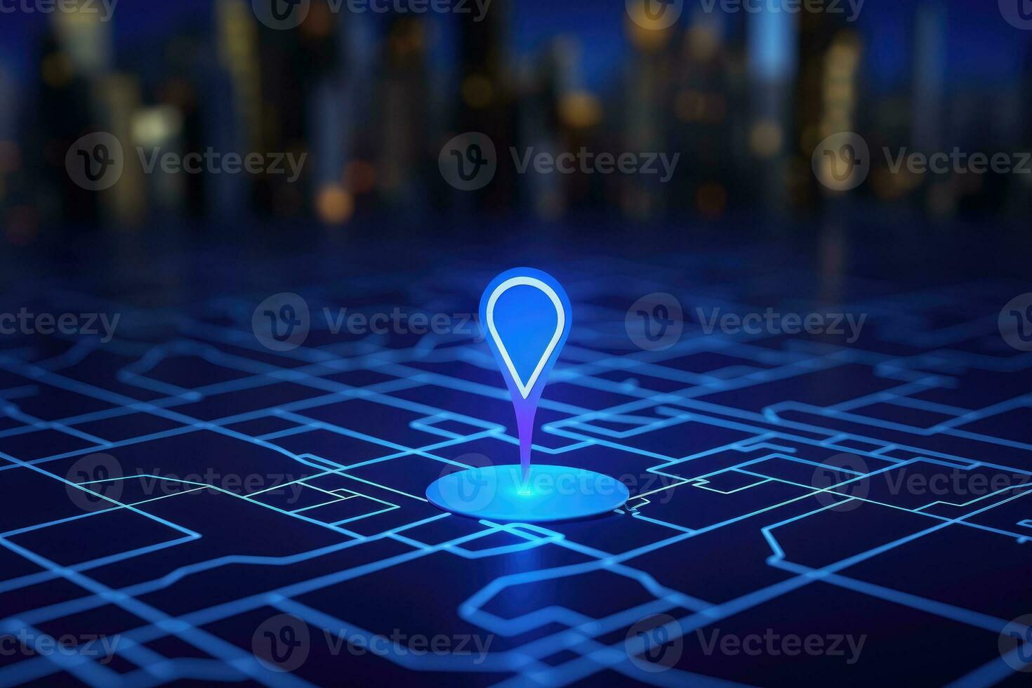 AI generated pin location icon for navigation or map, Generative Ai photo