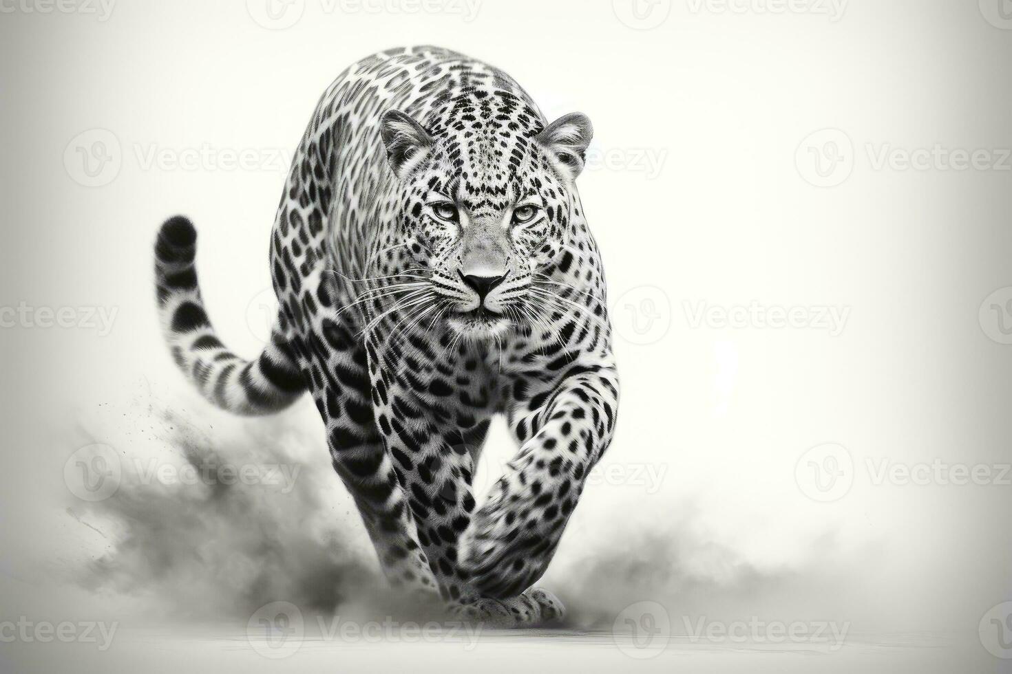 AI generated Close up of a roaring leopard isolated of transparent background. generative ai photo