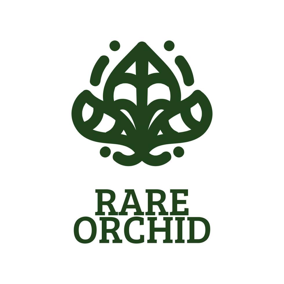 green rare orchid flower nature logo concept design illustration vector