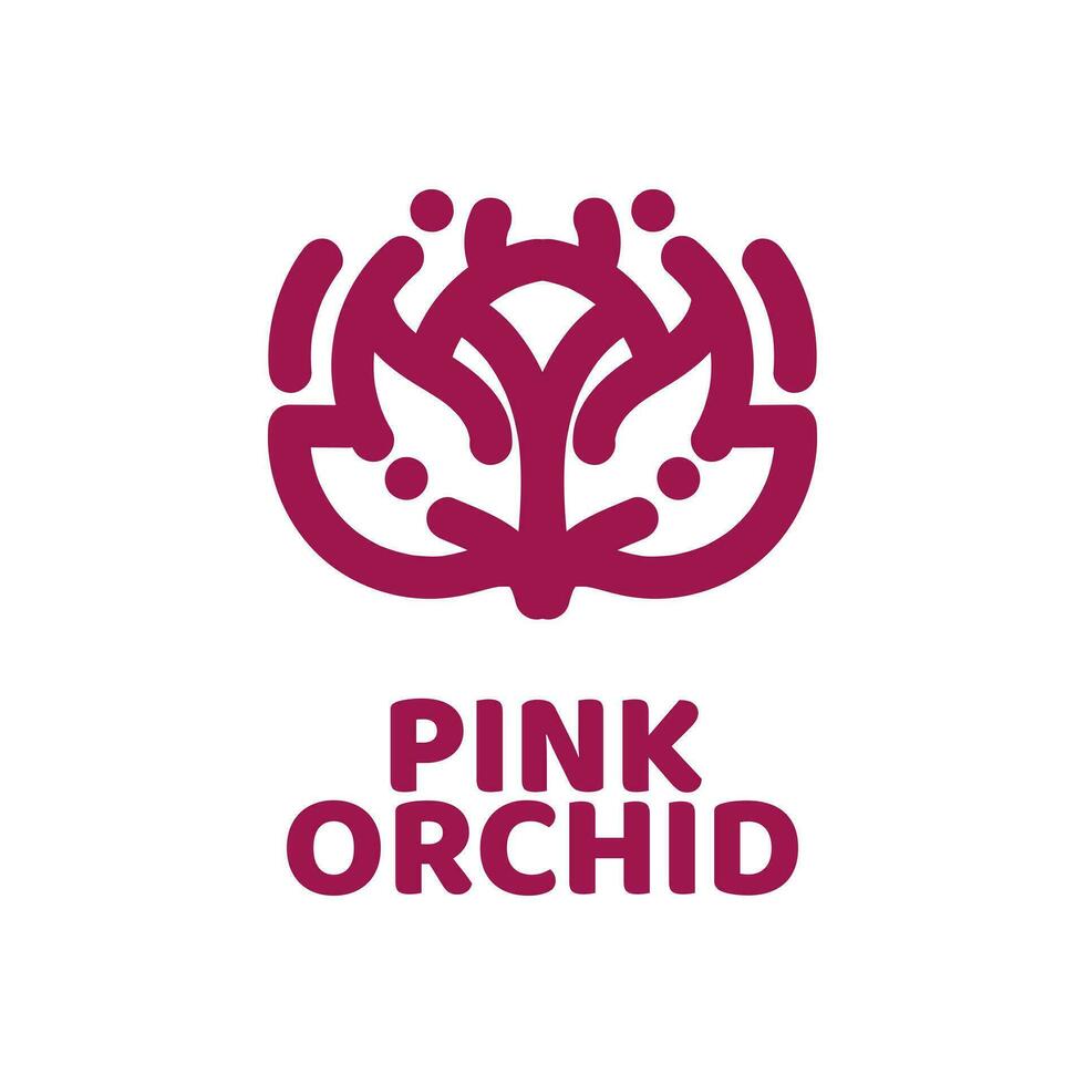 pink orchid flower flora nature logo concept design illustration vector