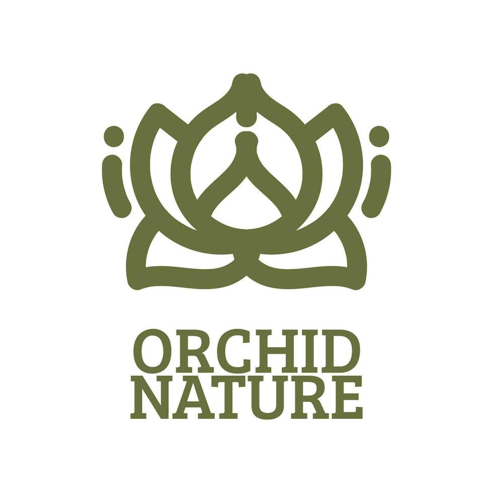 orchid nature flower flora logo concept design illustration vector