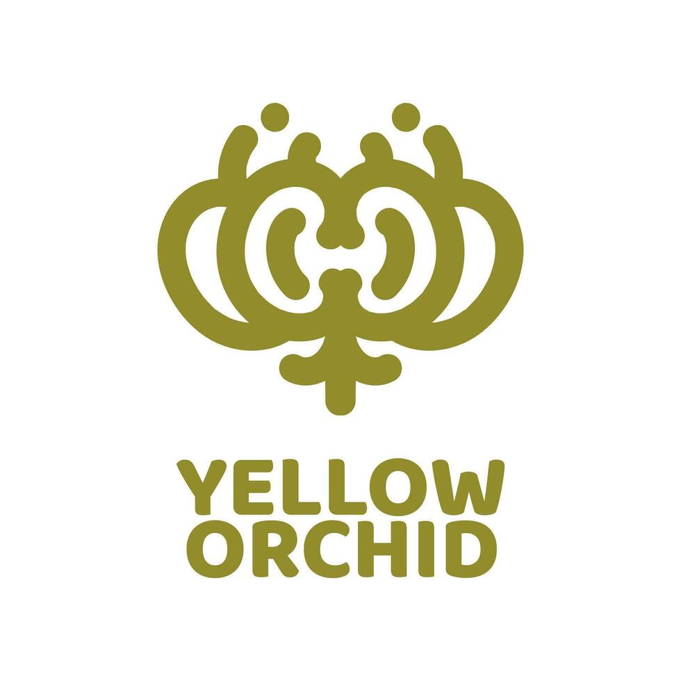 yellow orchid flower flora nature logo concept design illustration vector