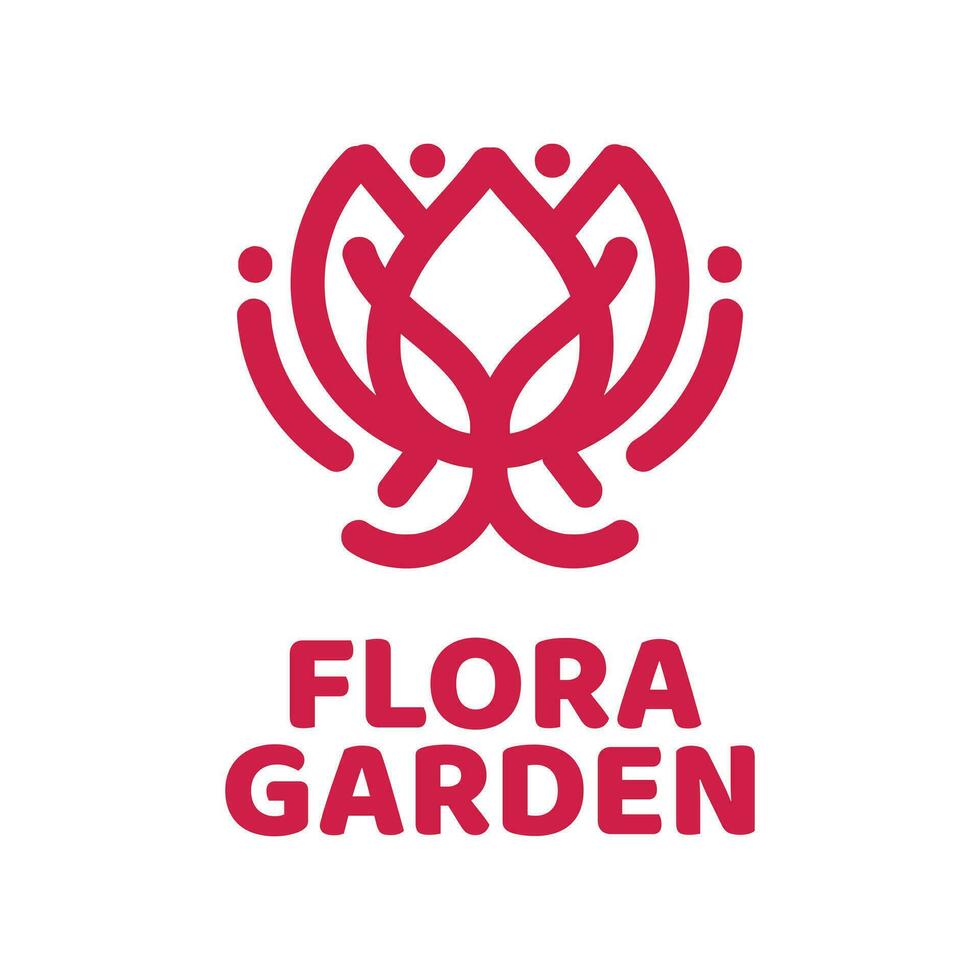 flora jardín flor naturaleza logo concepto diseño ilustración vector