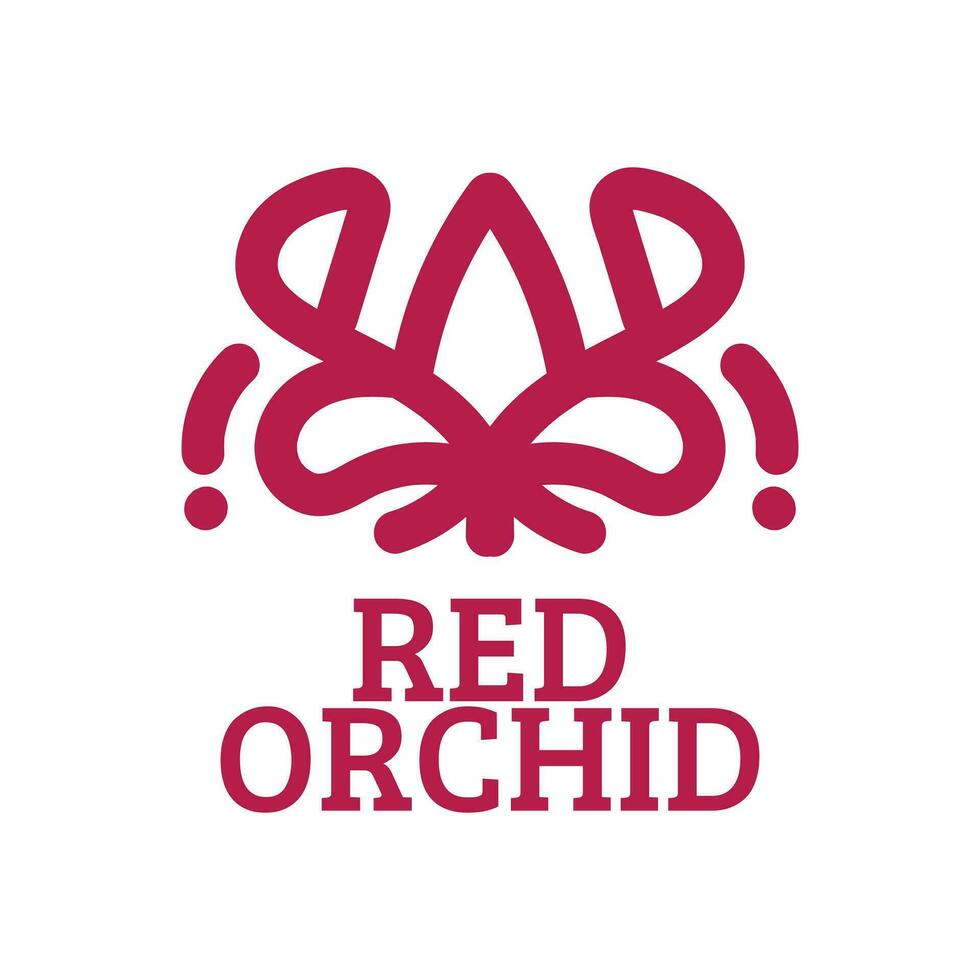 rojo orquídea flor flora naturaleza logo concepto diseño ilustración vector