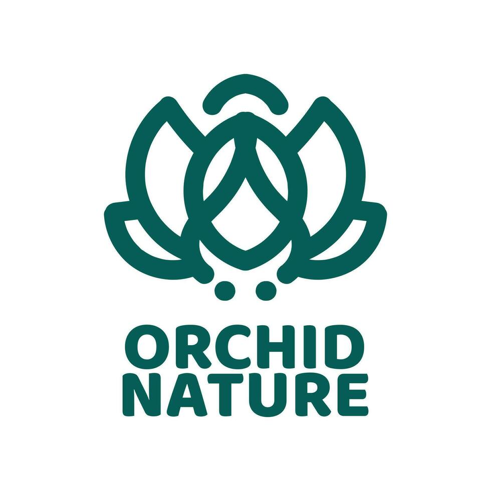 orquídea naturaleza logo concepto diseño ilustración vector