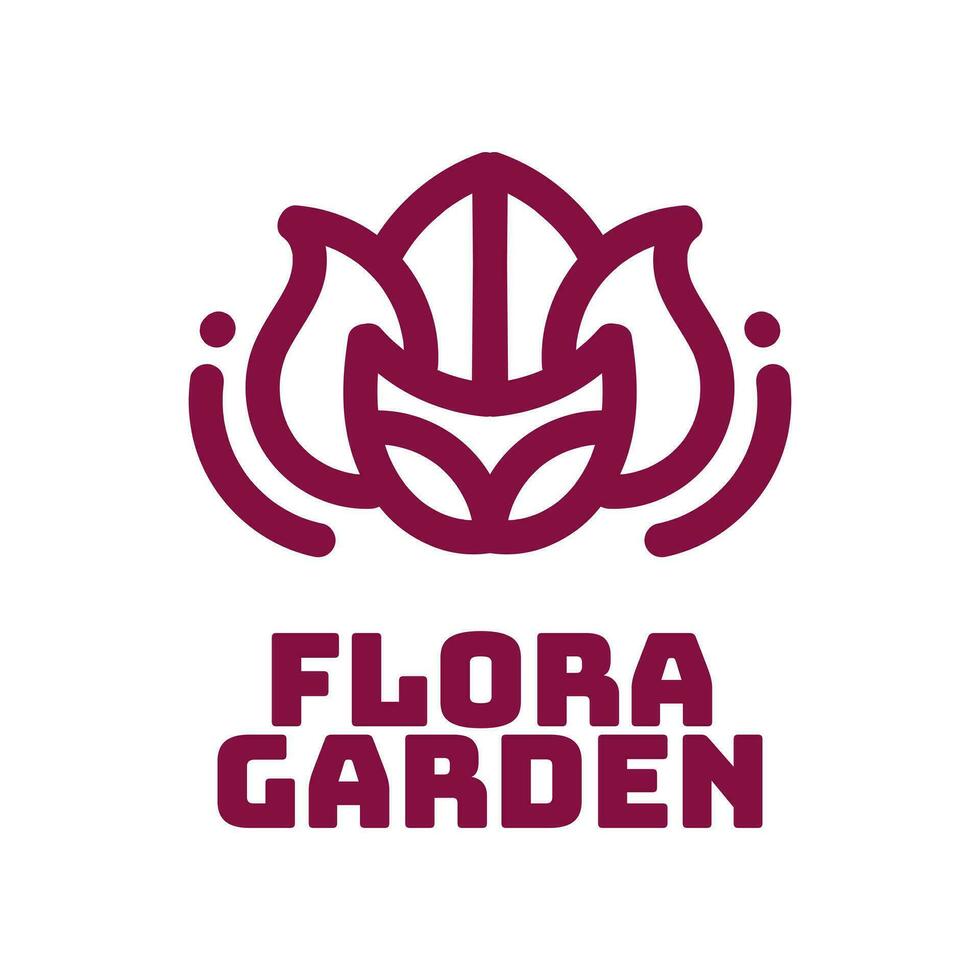 flora jardín flor naturaleza logo concepto diseño ilustración vector