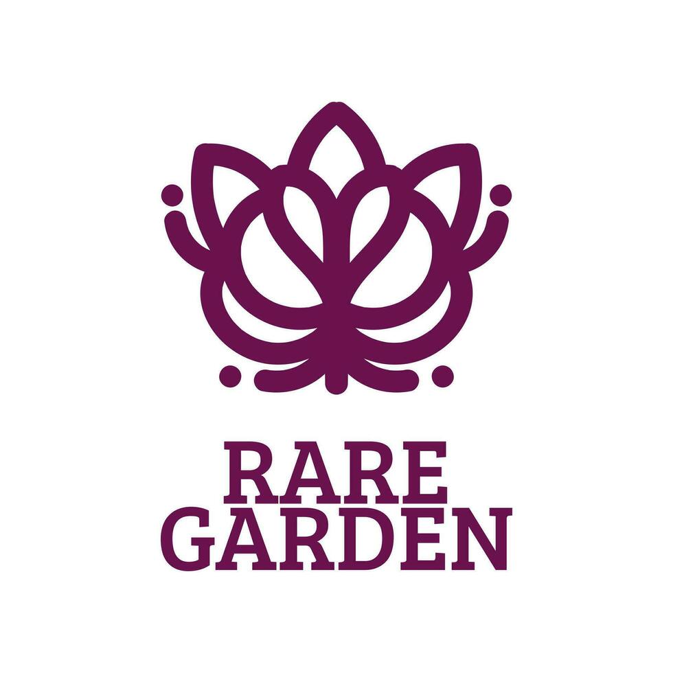 rare garden flower nature logo concept design illustration vector