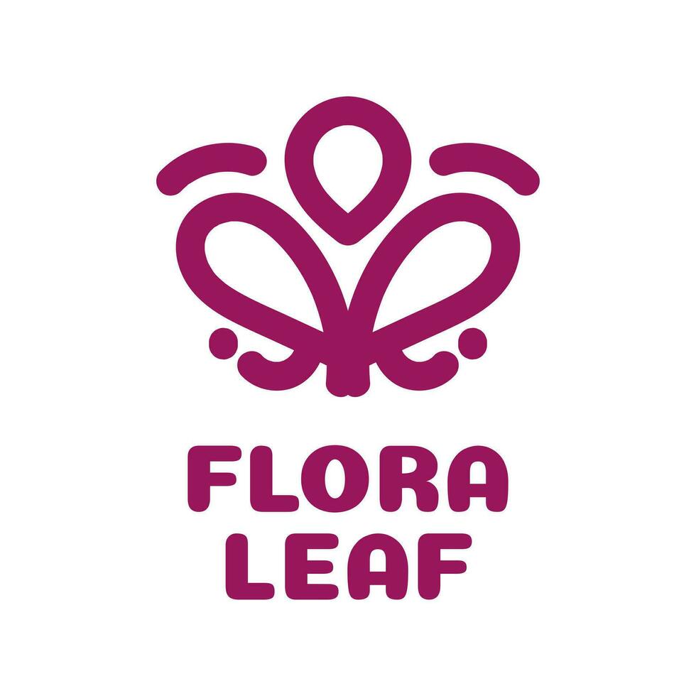 flora hoja flor verde naturaleza logo concepto diseño ilustración vector