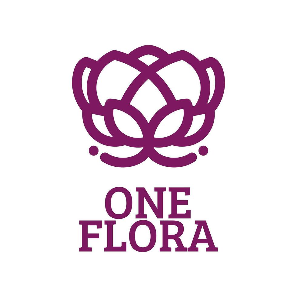 uno flor flora naturaleza logo concepto diseño ilustración vector