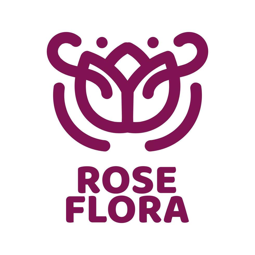 Rosa flora flor naturaleza logo concepto diseño ilustración vector