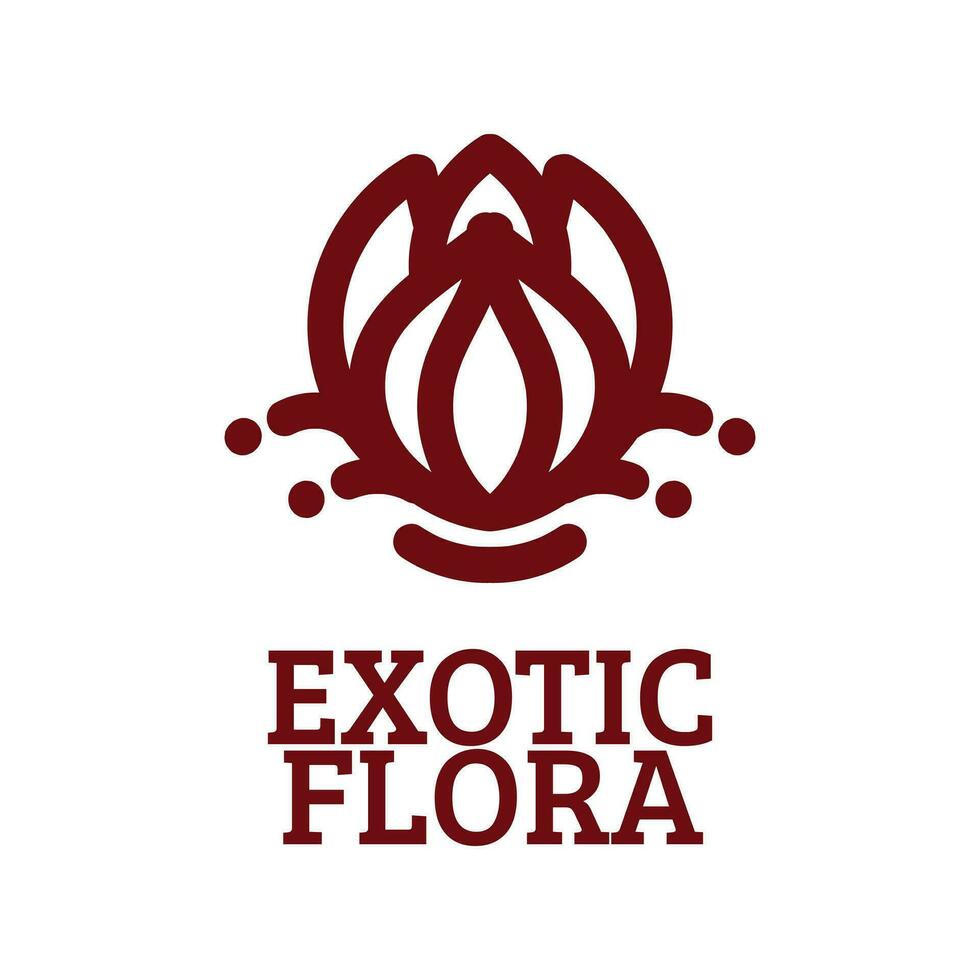 exótico flora flor naturaleza logo concepto diseño ilustración vector