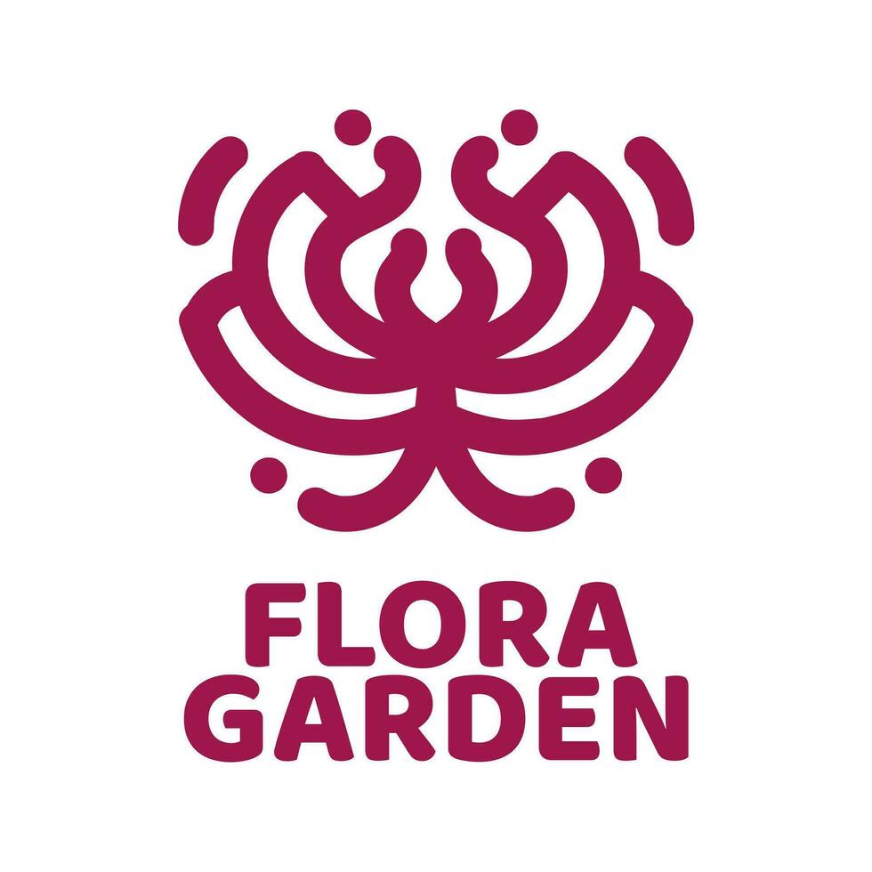 flora jardín orquídea flor naturaleza logo concepto diseño ilustración vector