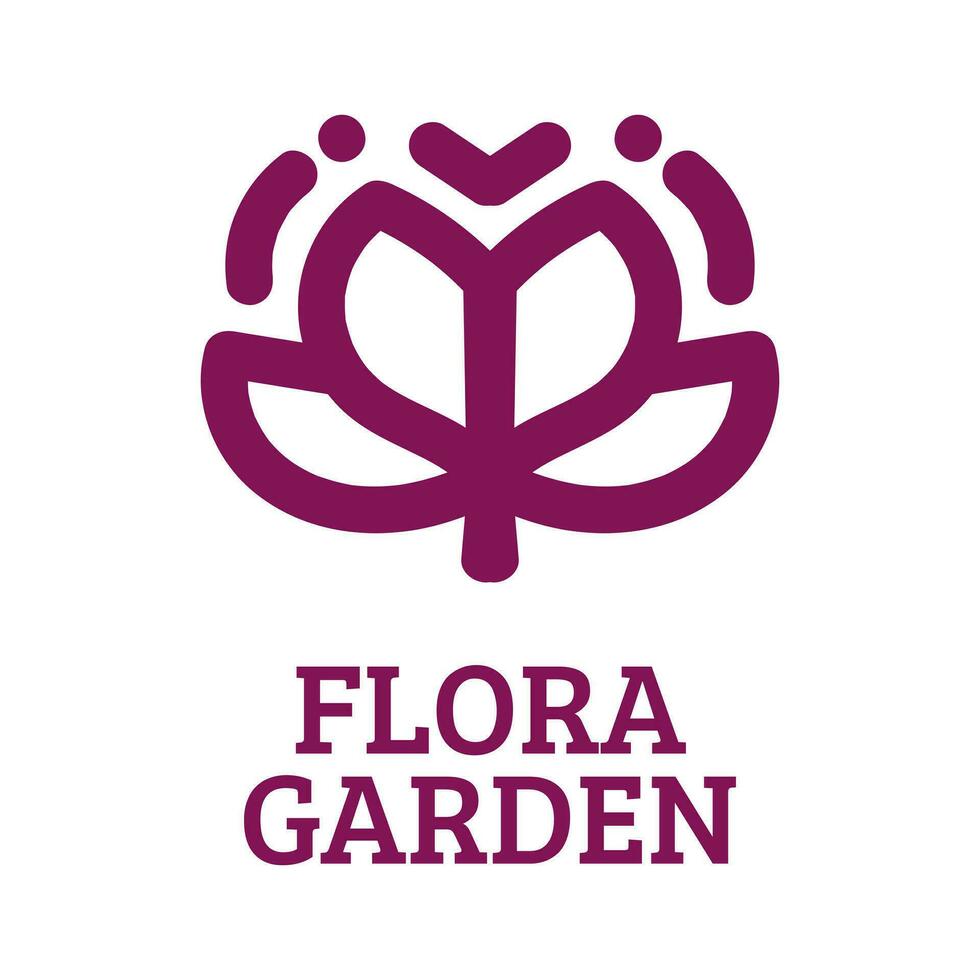 flora flor jardín naturaleza logo concepto diseño ilustración vector