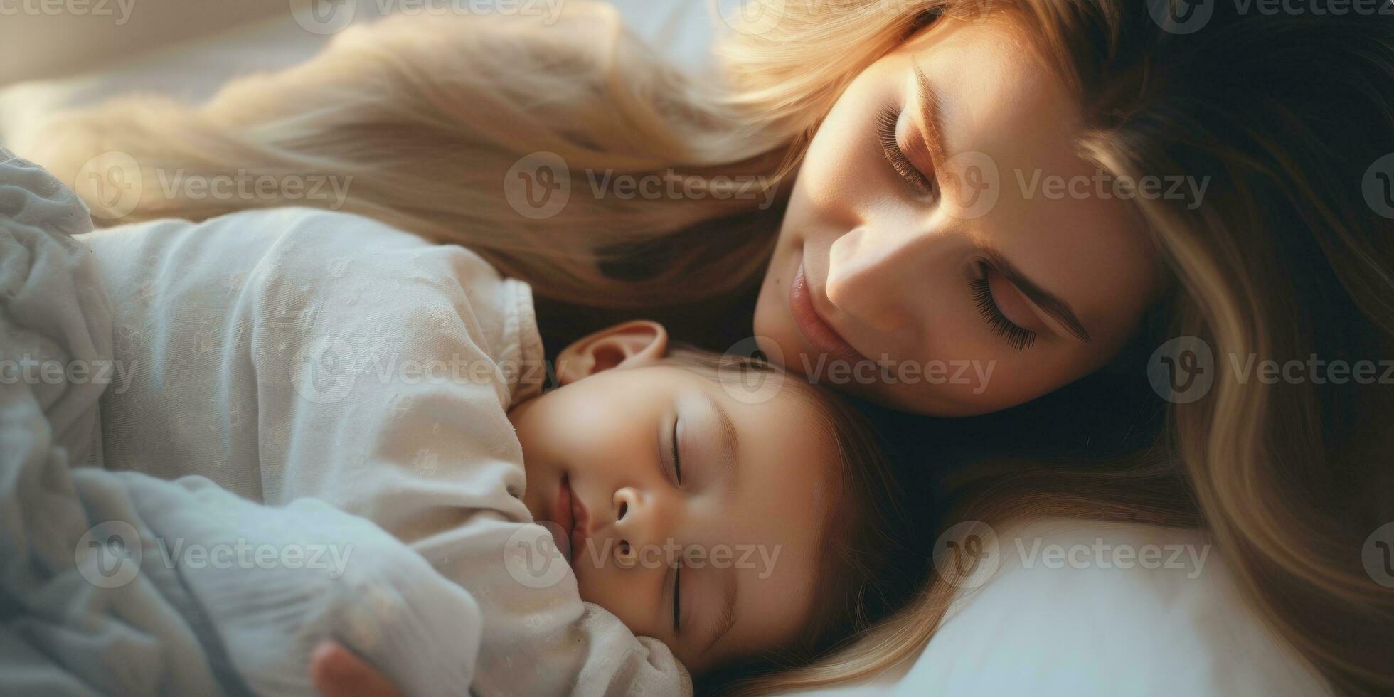 AI generated Mother hugging her newborn baby , loving, joyful, AI generated photo