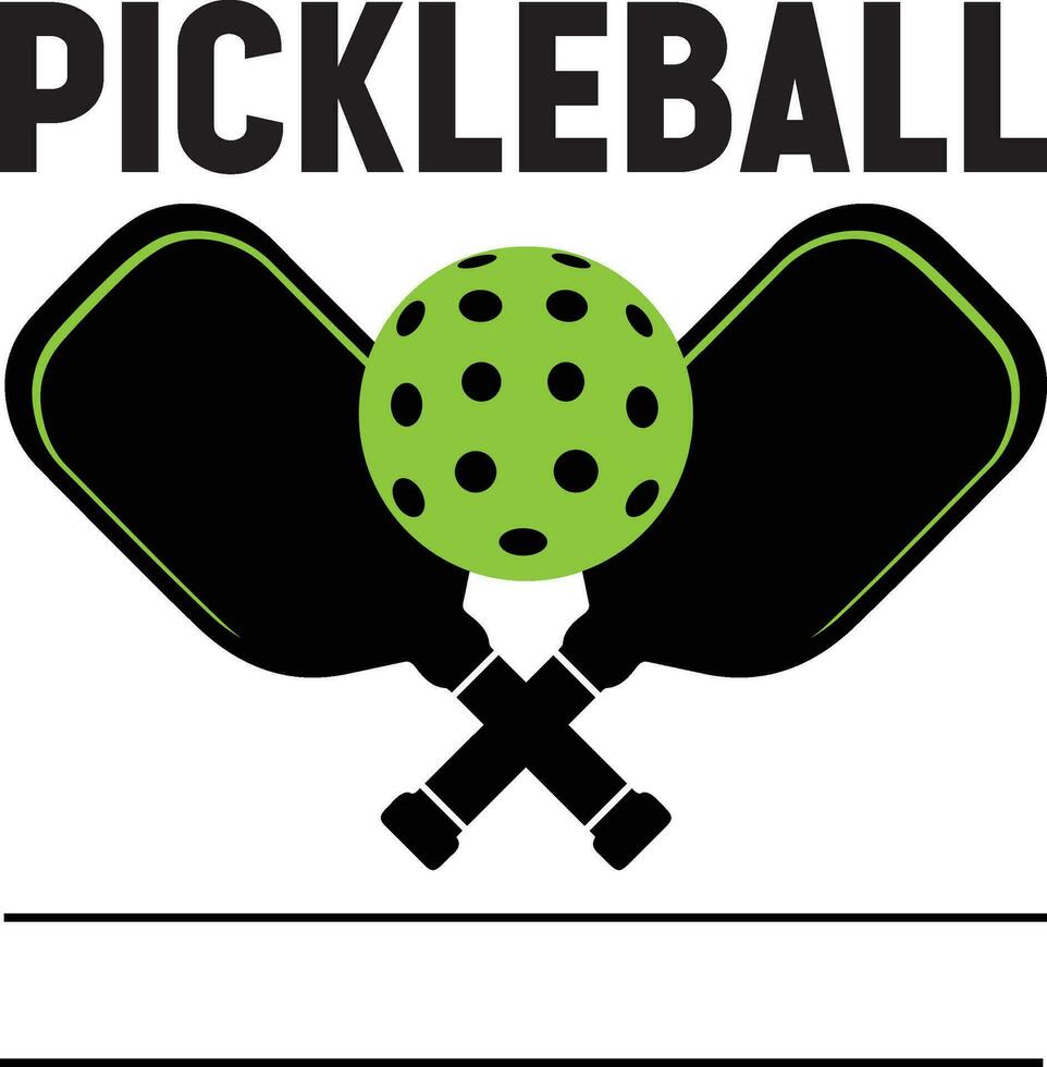 Pickleball bat and ball vector file for pickleball logo and club.