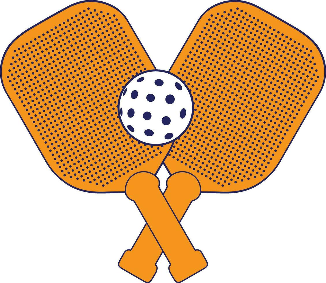 Two colorful pickleball bats vector with white background.