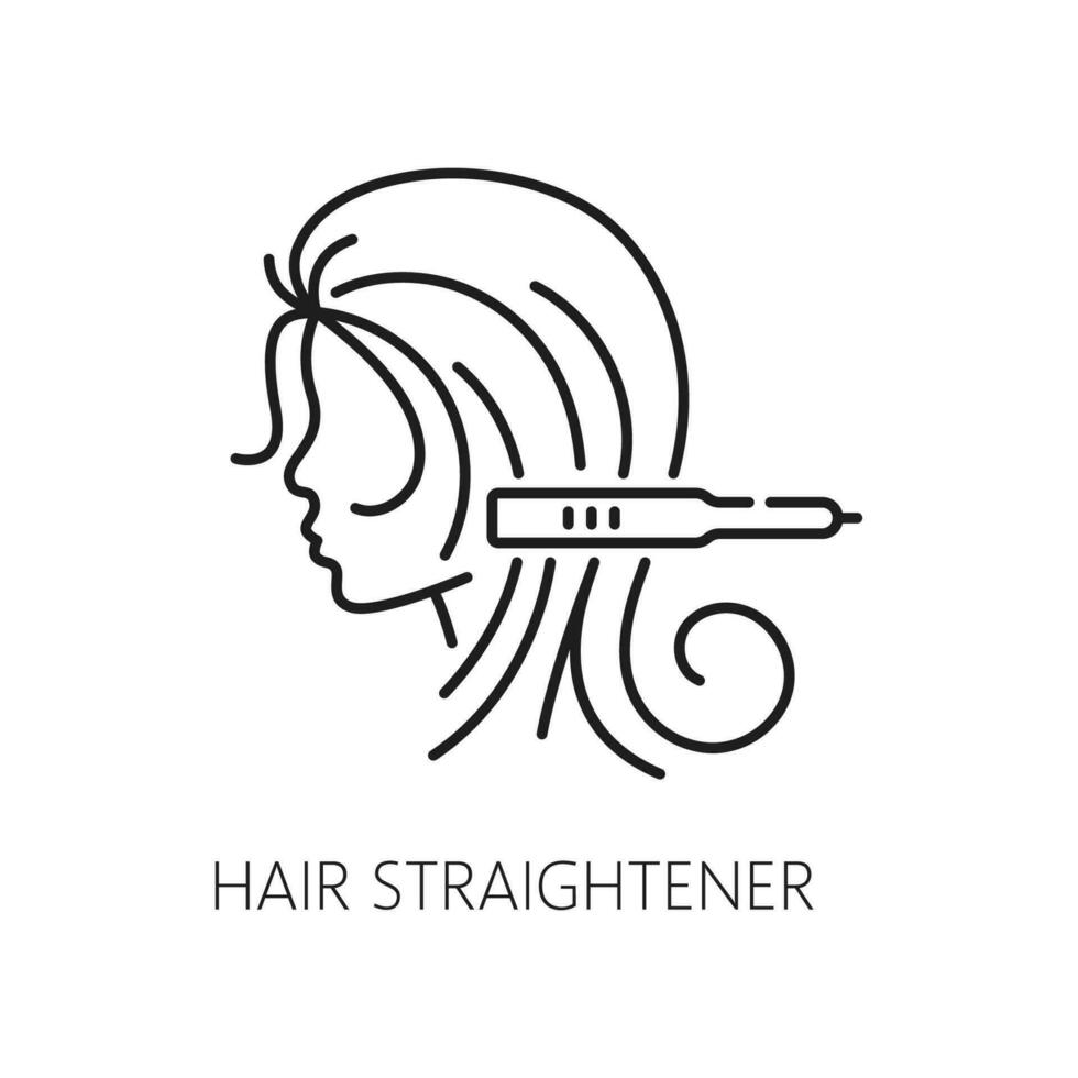 Hair straightener icon for hair care treatment vector