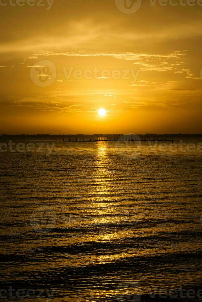 Sunset on the lake. photo