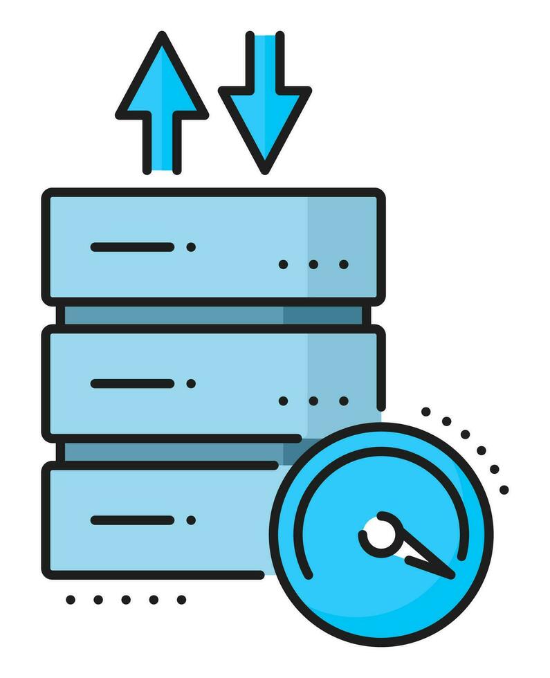 Database network server color icon, cloud storage vector