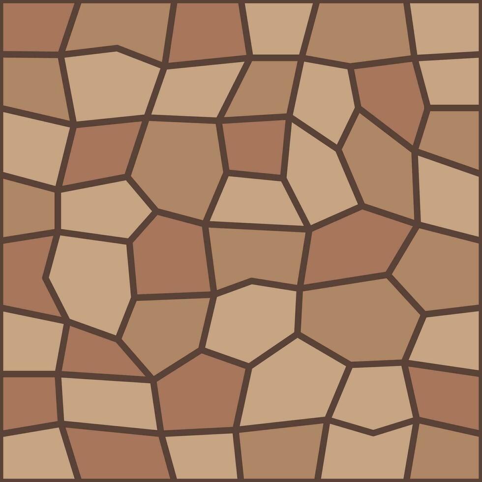 Brown pavement top view pattern, sidewalk tile vector