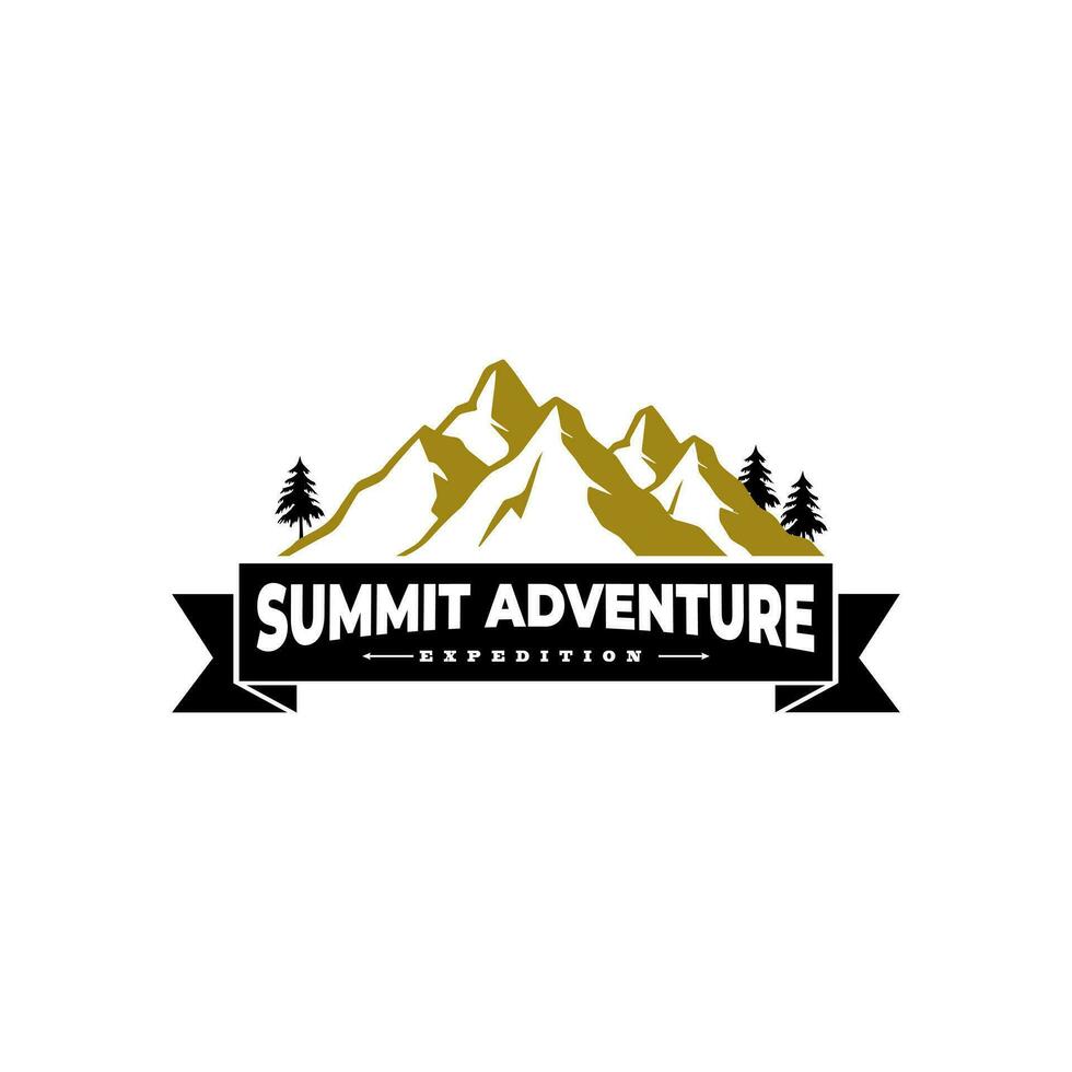 cumbre expedición logo vector ilustración