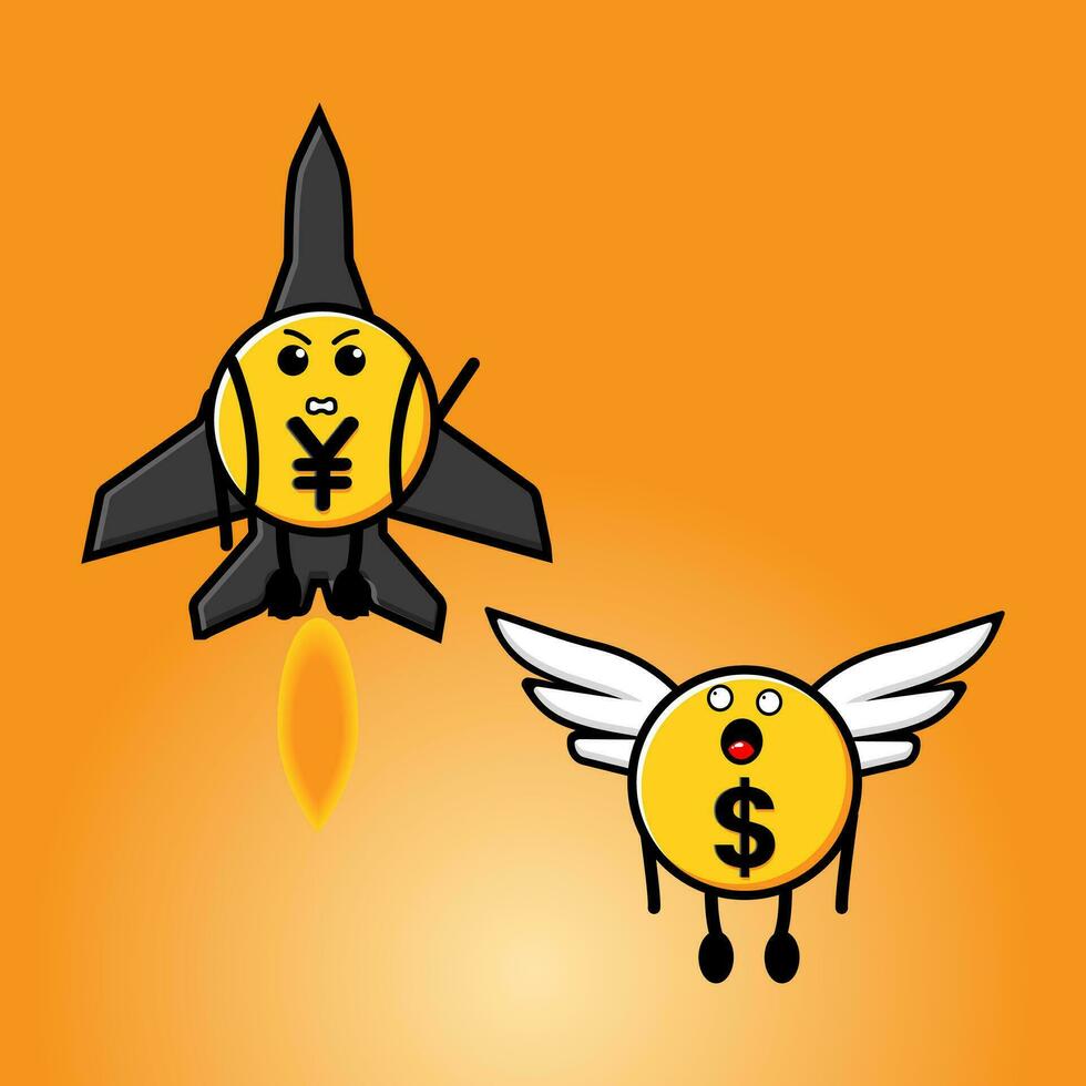 competition currency mascot design illlustration vector