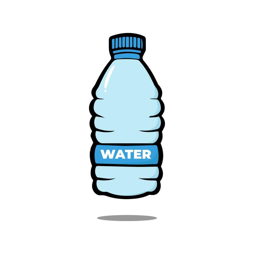 cute bottle cartoon character. mineral water mascot. vector