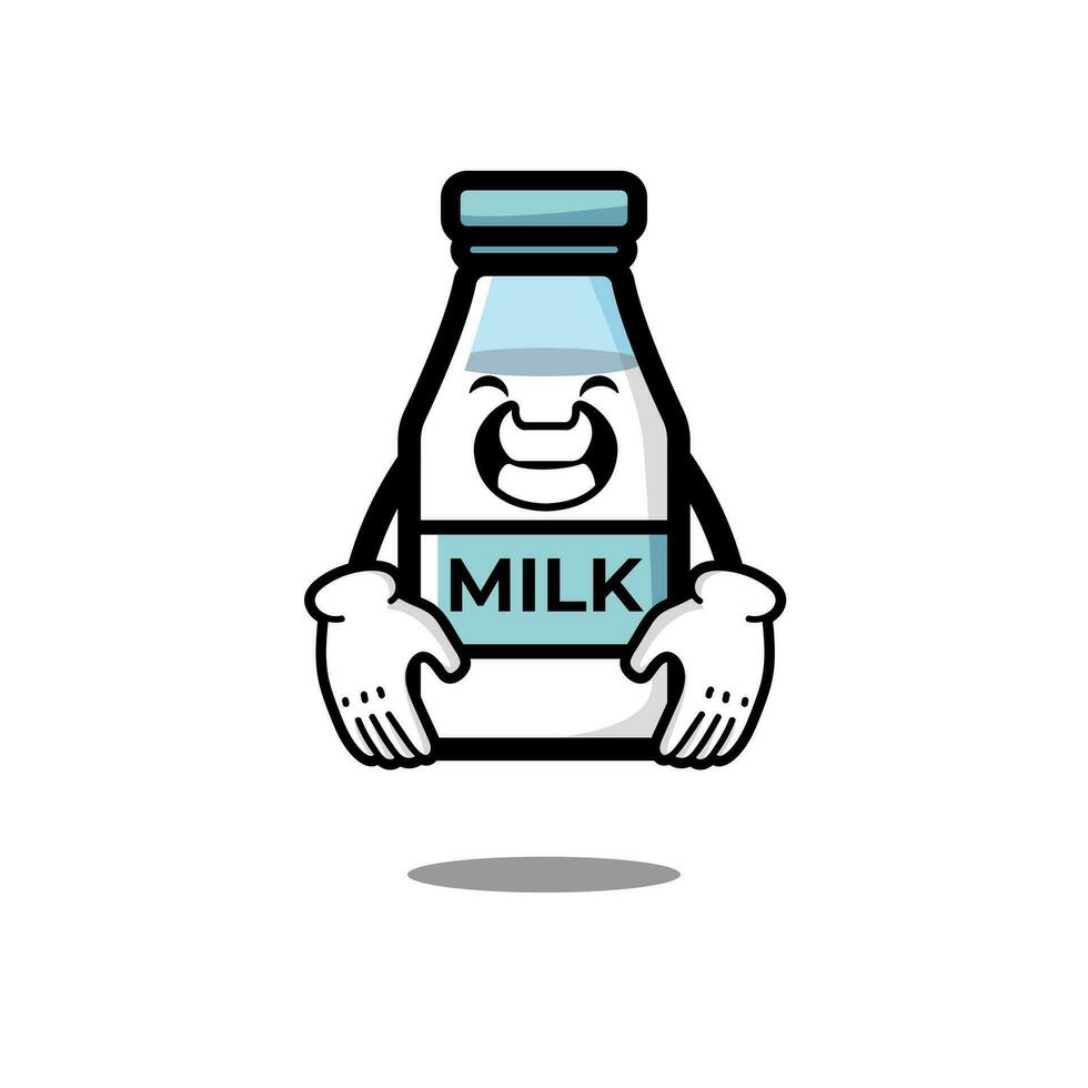cute milk bottle cartoon character vector