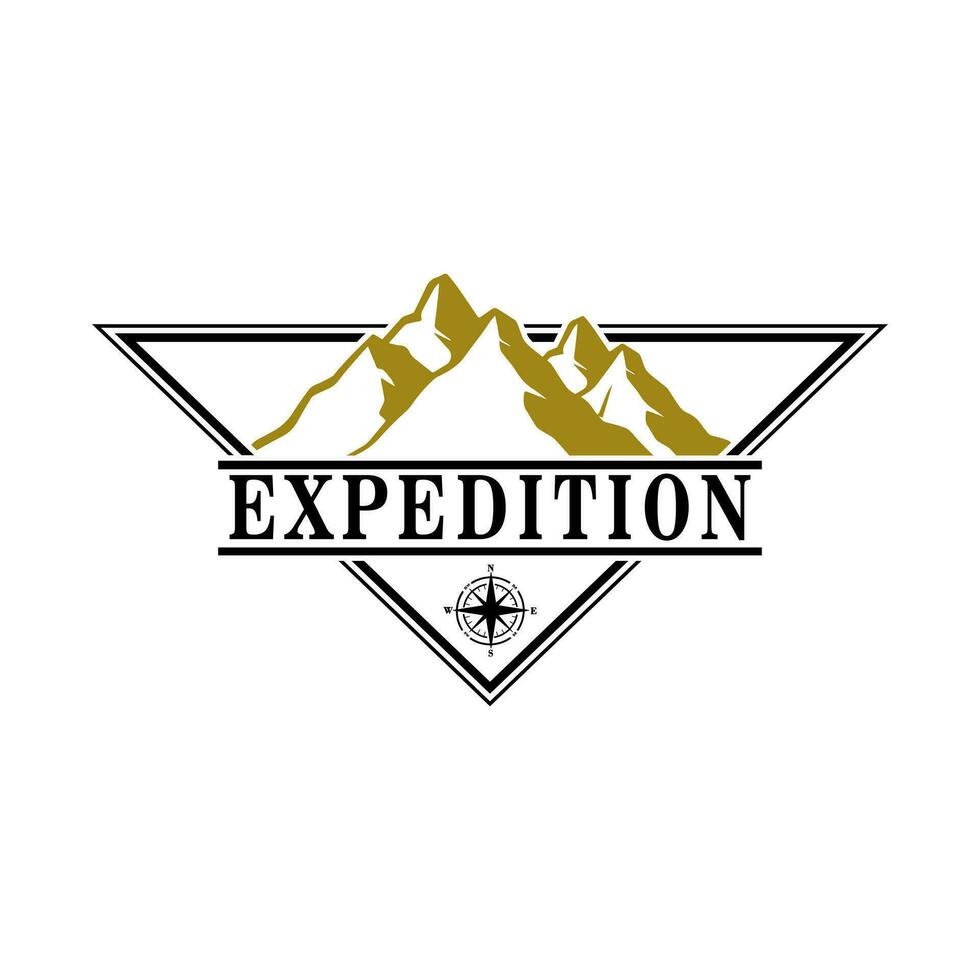 cumbre expedición logo vector ilustración