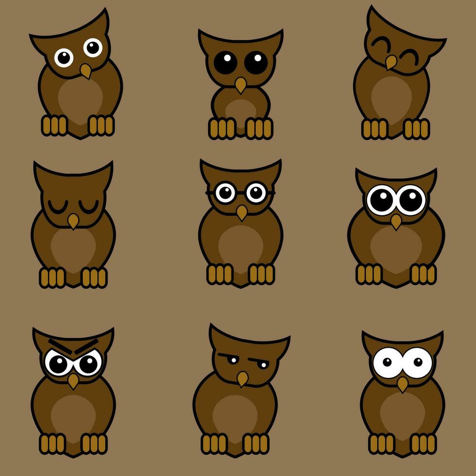cute owl mascot character vector