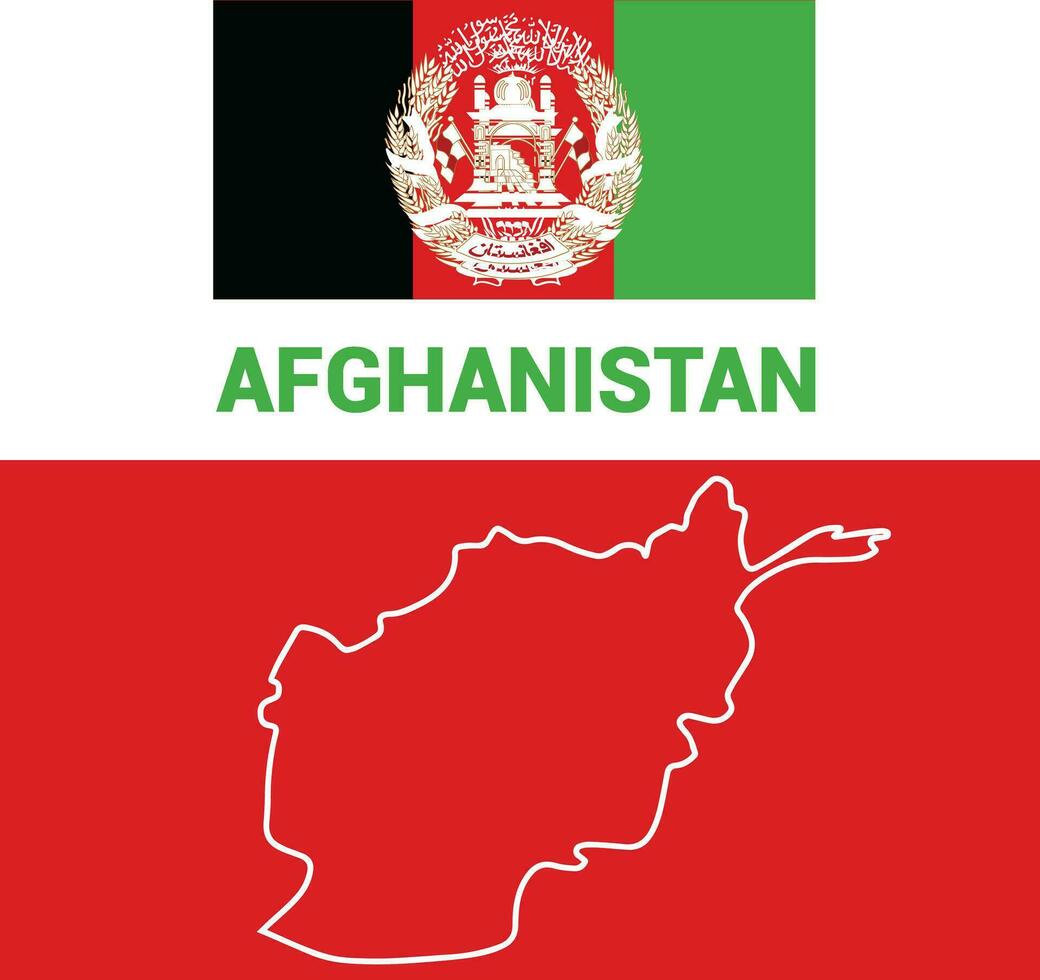 Free vector background with flag and Afghanistan country outline