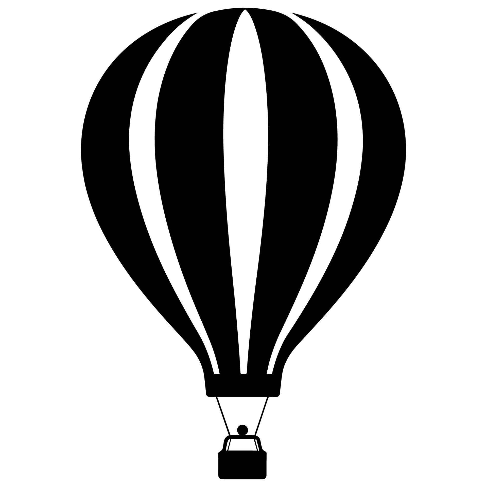 Vector illustration. Silhouette of hot air balloon. Air transport for ...