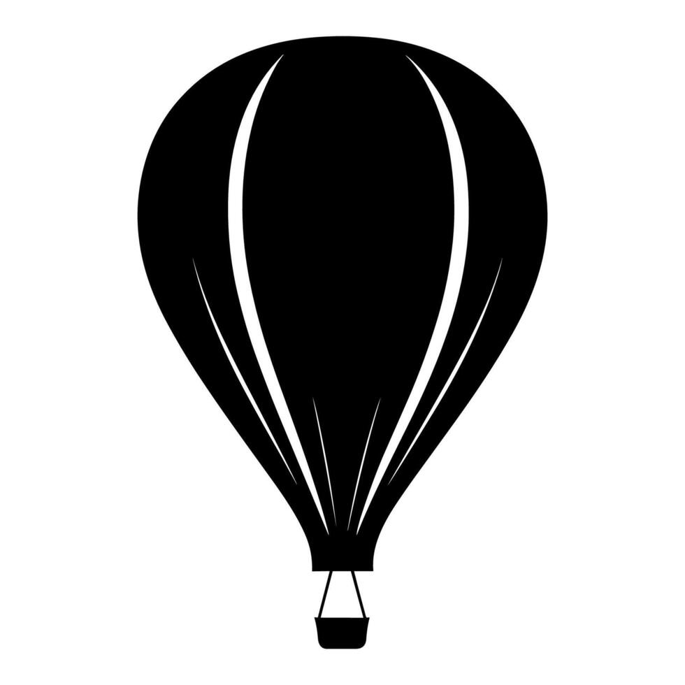 vector ilustración. silueta de caliente aire globo. aire transporte para viajar. aislado en blanco y gris antecedentes.