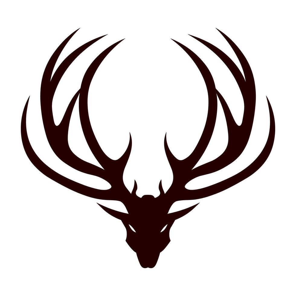 Silhouette of deer antler-vector, Deer animal icon vector illustration.