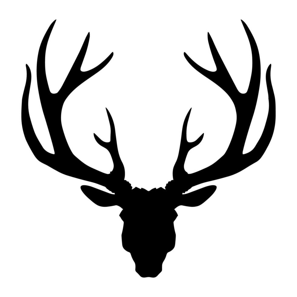 Silhouette of deer antler-vector, Deer animal icon vector illustration.