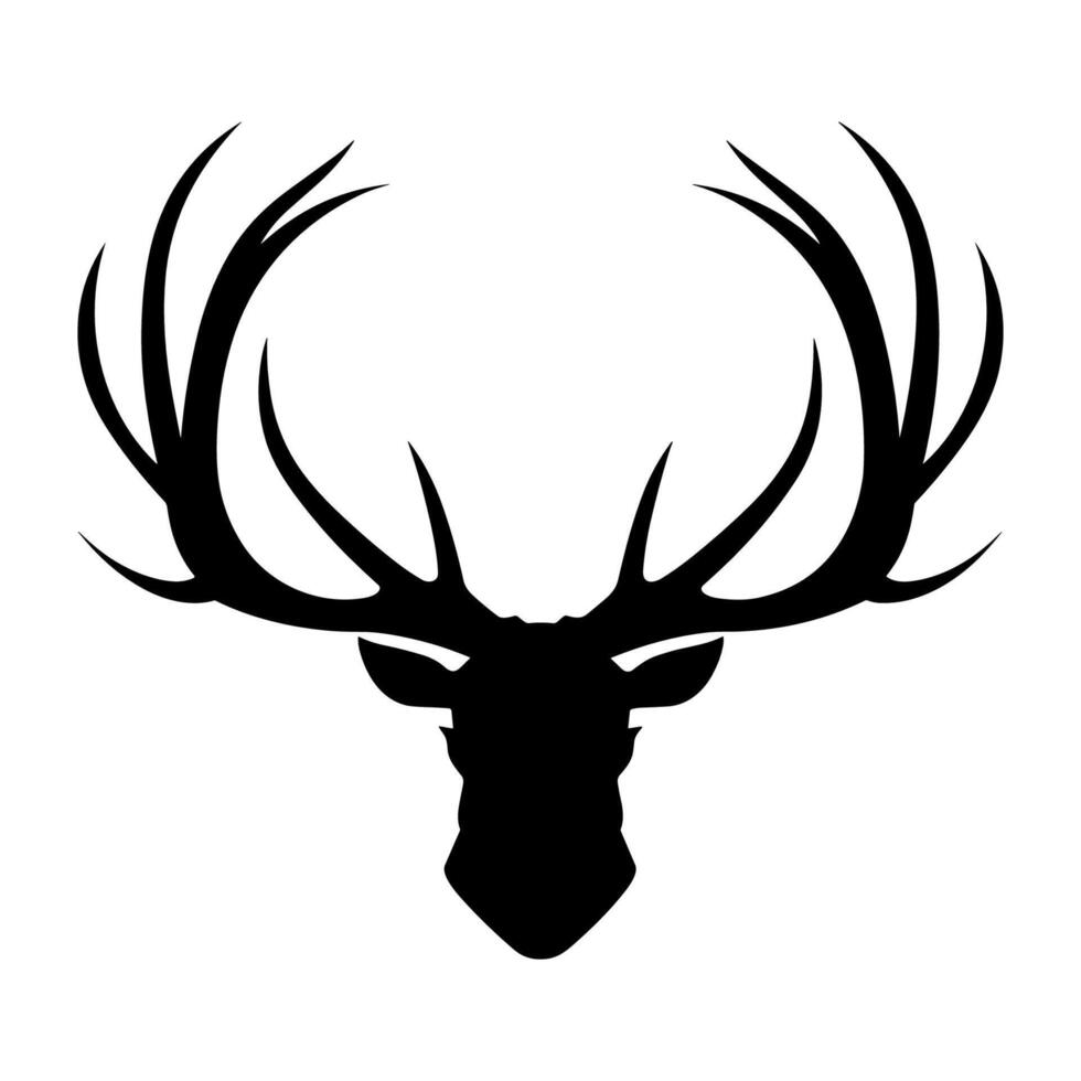 Silhouette of deer antler-vector, Deer animal icon vector illustration.